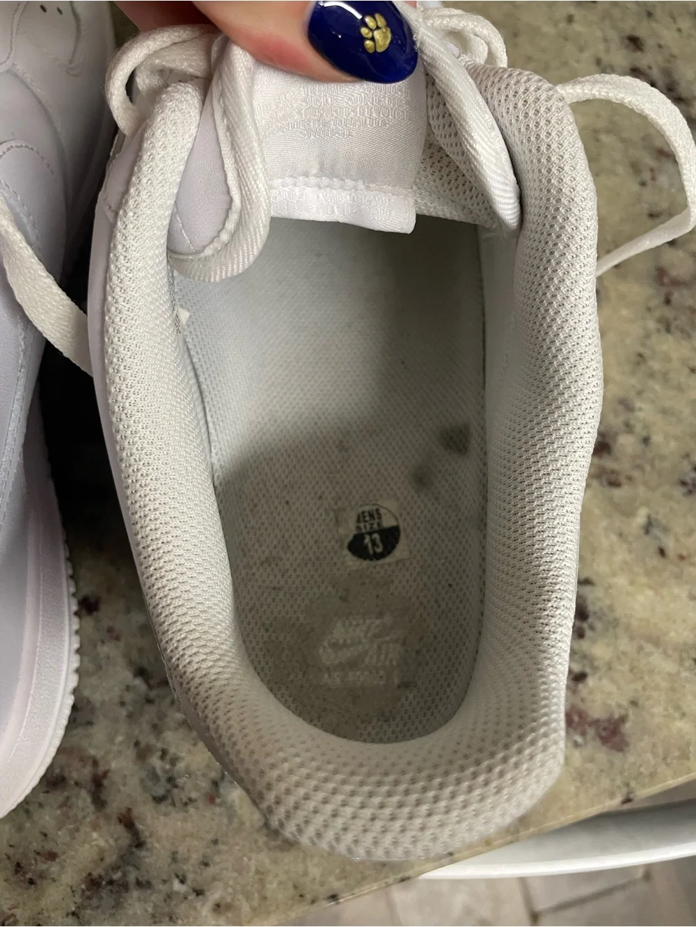 Classic Nike Air Force 1 '07 Triple White low-top sneaker men size 13 flats shoe